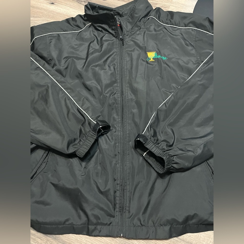 Black President’s Cup Windbreaker Jacket with Yellow & Teal Logo- 2XL